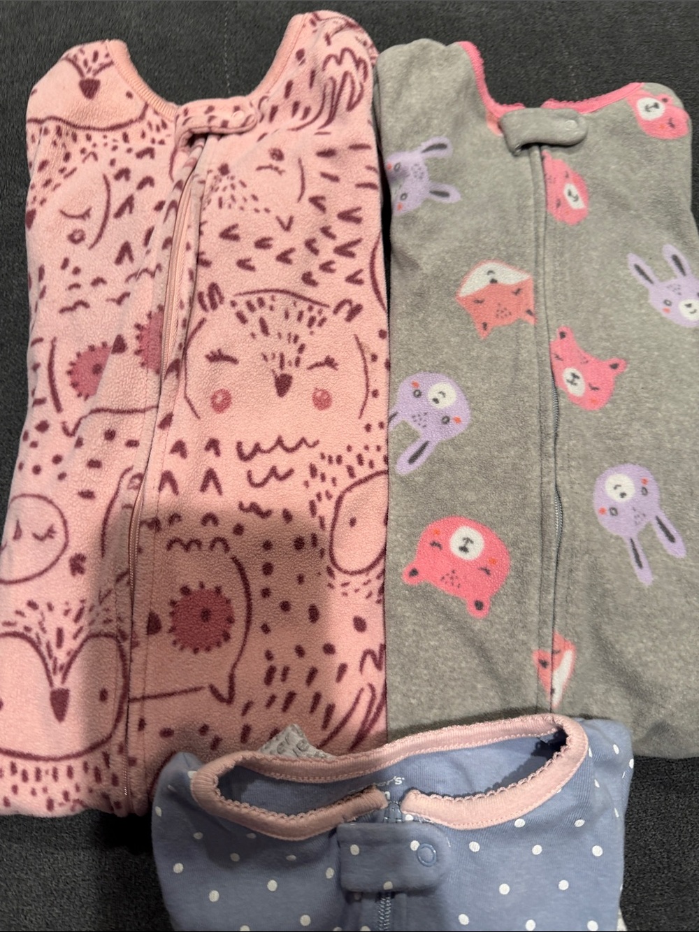 Toddler Girl Pajamas Set of 3 - Picture 2 of 3